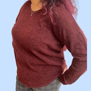 Roots sweater in Wine Red XL